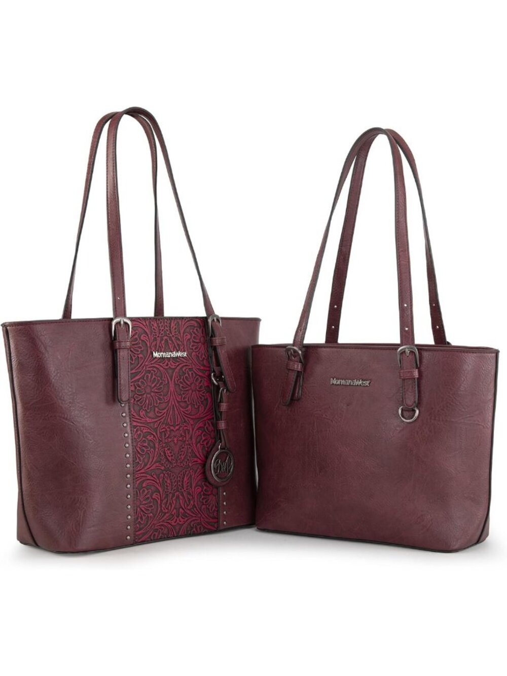 Stylish Embossed Tote Bag Set for Women - Chic Handbag & Purse Duo, 2 Pieces